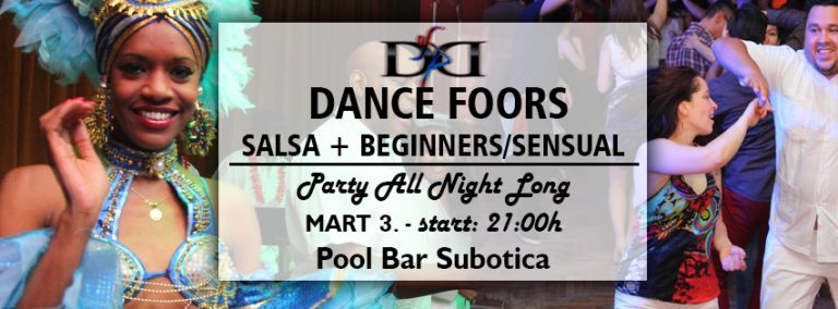 Žurka u 2 sale – Salsa & Početnici/Sensual sala – Pool Bar – SUBOTICA