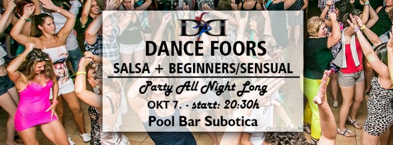 Party u 2 sale – Salsa & Početnici/Sensual sala – Pool Bar Subotica